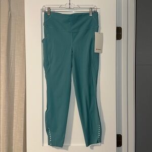NWT Lululemon Teal Women’s Leggings Size 10 Fast and Free HR Tight 25” w pockets